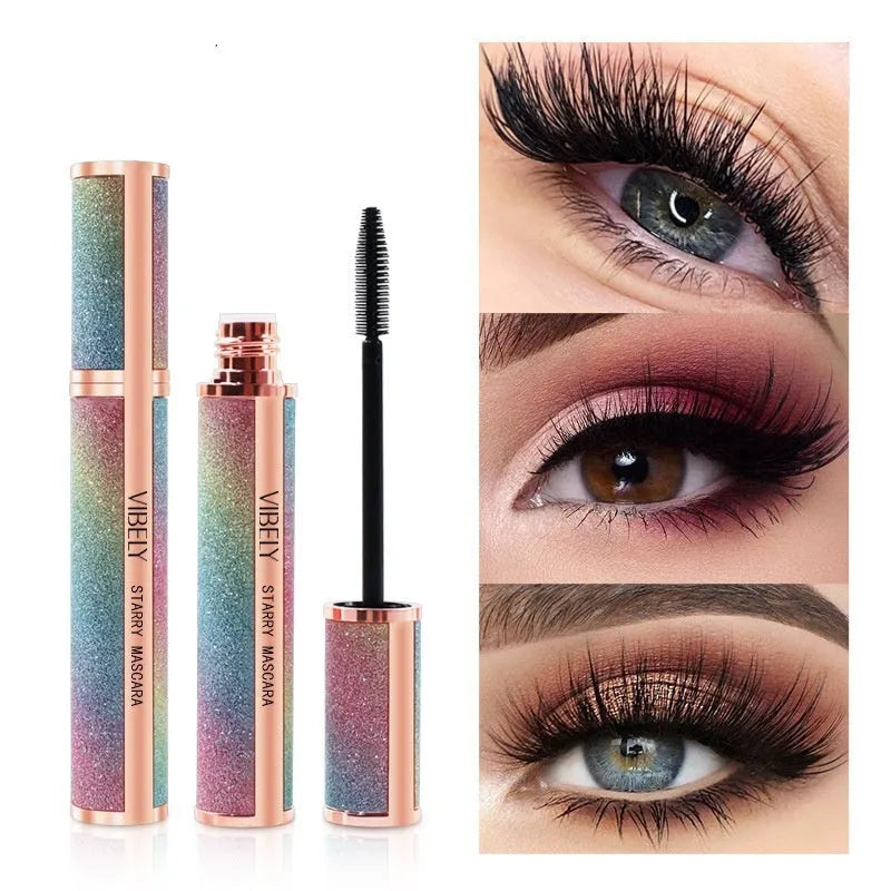 Black waterproof mascara with 4D volumising technology for thick, curled lashes