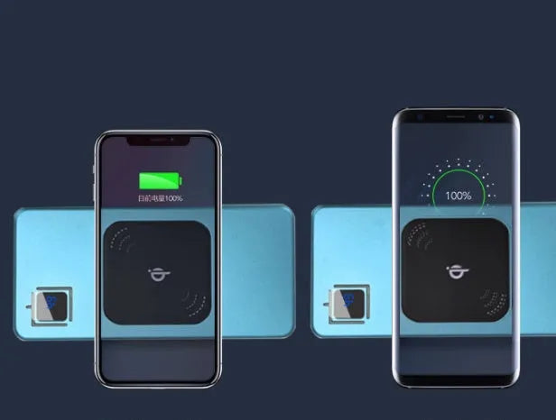 Alloy shell mobile power bank charger with LCD display, shown in black, silver, red, and blue colour options.