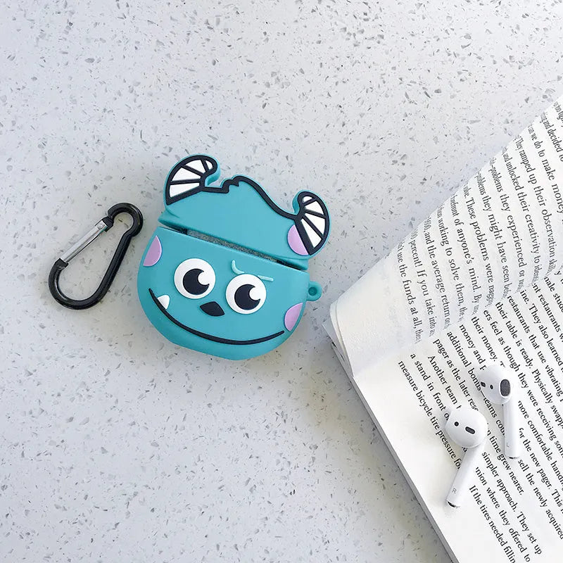 Cartoon animal print silicone case for Apple AirPods 1 and 2 in various colours