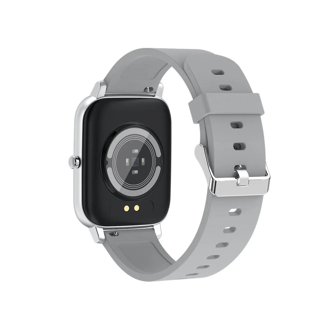 H80 fashion sports smart watch with black silicone strap showing health metrics on screen.