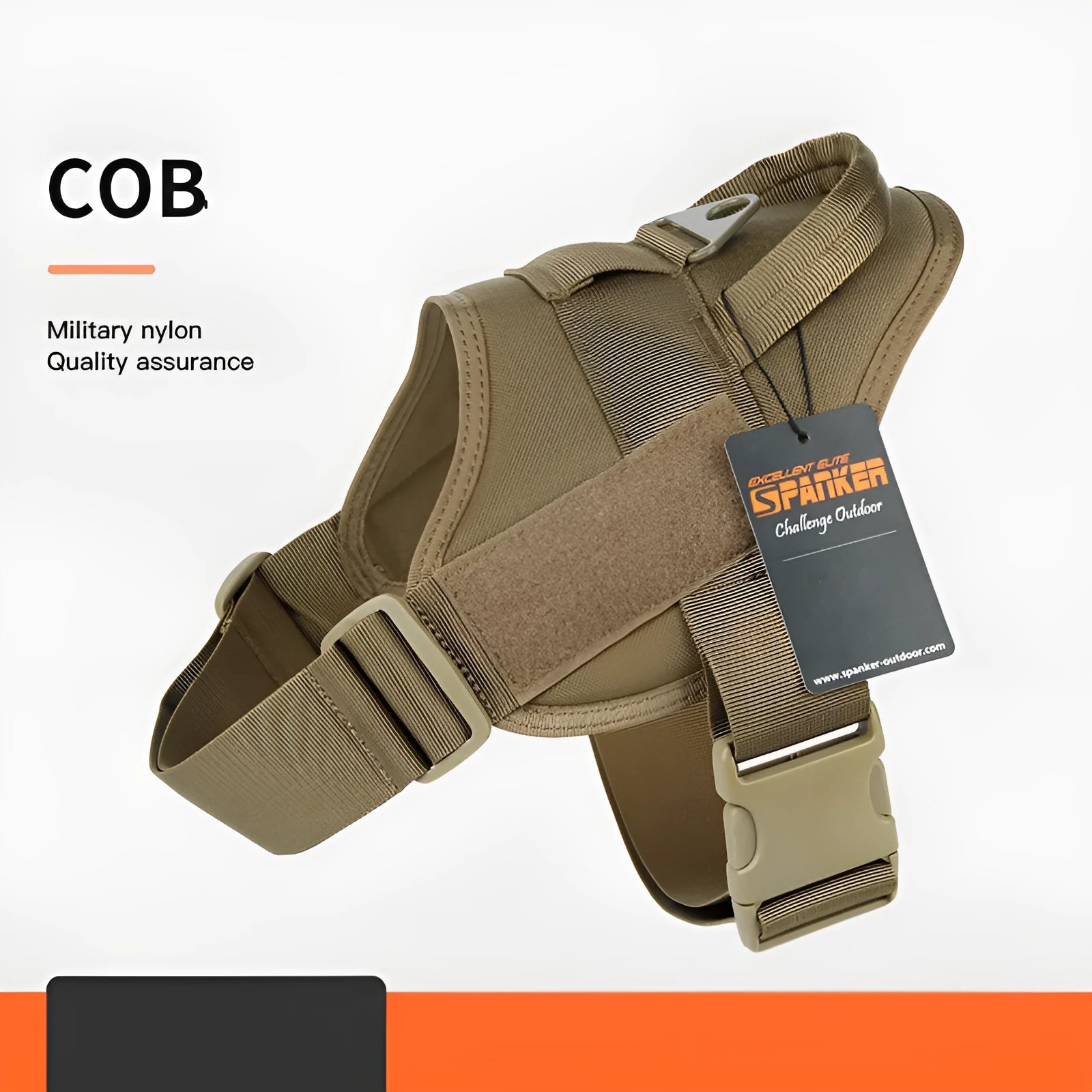 Large and medium dog harness made from 1050D nylon with UTX buckle, adjustable fit, available in Black