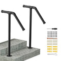 Black metal American household ladder support with minimalist stair design