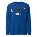 Blue men's loose round neck casual sweater with printed patterns and Japanese Korean styling