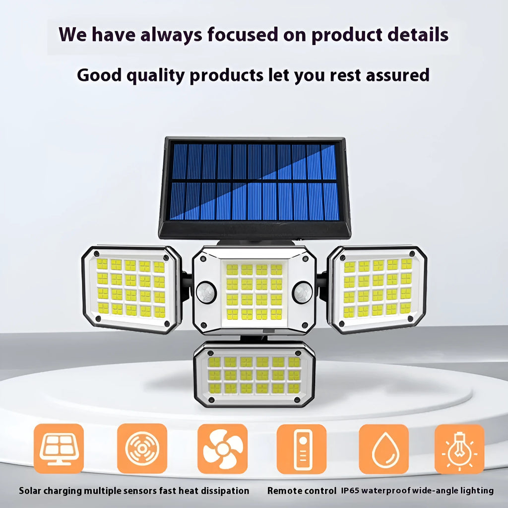 Solar body induction garden lamp with polycrystalline panel and 180° illumination angle