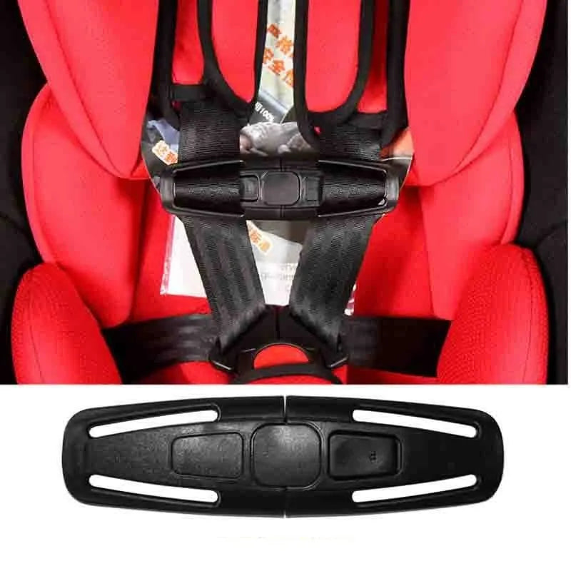 Black nylon PA66 vehicle child safety seat buckle clip measuring 14.5cm by 4cm