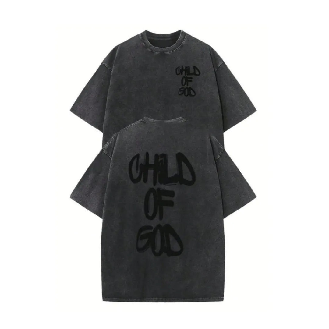 Men's 3D vintage printed round neck short sleeve casual sports T-shirt in black, loose fit