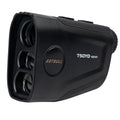 Golf laser rangefinder with LCD display showing distance measurement and slope adjustment function