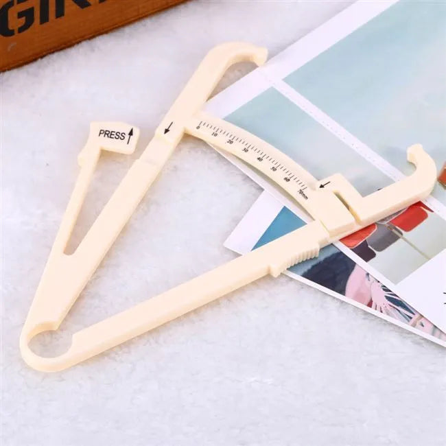 Acrylic body fat caliper skin fold thickness meter with measurement scale