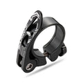 Aluminium alloy mountain bicycle seat post clamp in black, red, gold or blue, showing 31.8mm and 34.9mm size options.