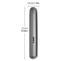 Moon shadow grey wireless hair straightener with tourmaline ceramic plates showing temperature control buttons