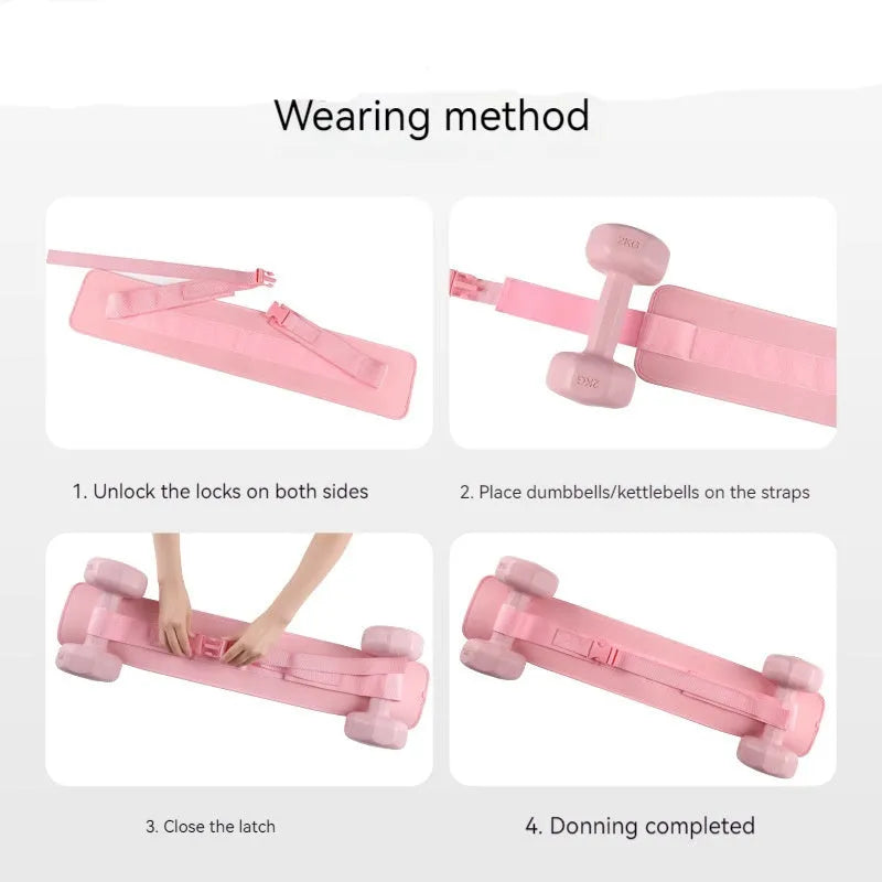 Weight-bearing hip bridge auxiliary strap fitness training belt in black or pink for yoga and body shaping
