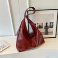 PU leather shoulder bag in street trend style with large capacity and multiple pockets