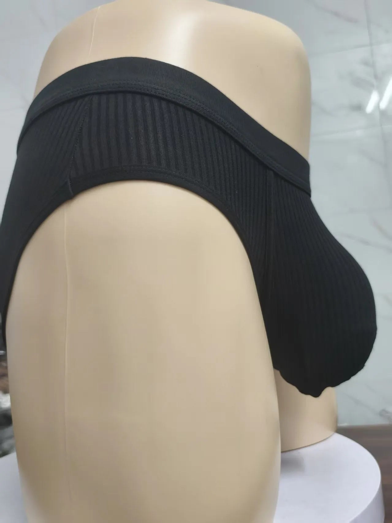 Men's triangle breathable U-shaped big bag underwear in solid colour, knitted viscose fabric