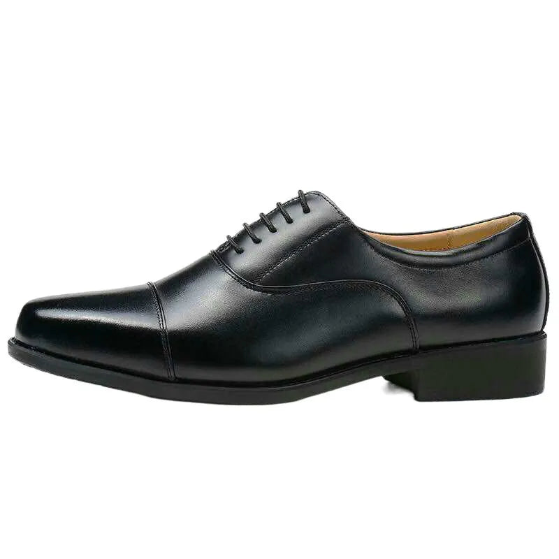Men's mesh three connector business casual lace-up leather shoes with PU upper and rubber sole, round toe, size 38-46