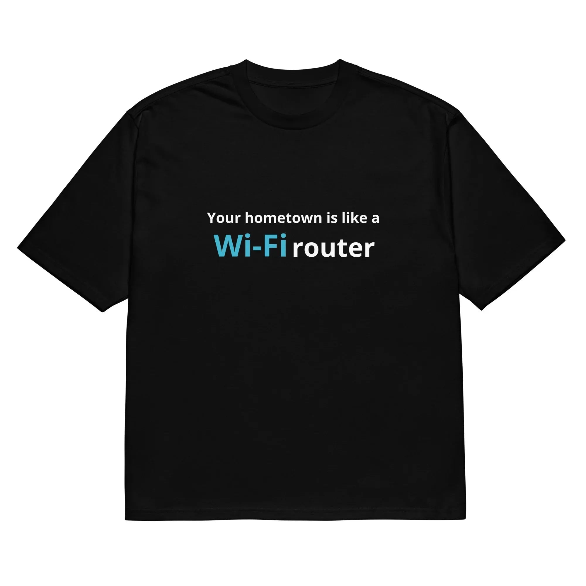 Black men's T-shirt with 3D digital printed cartoon pattern showing loose fit and short sleeves