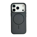 Blue frosted magnetic iPhone case with a protruding AI camera button on the side.