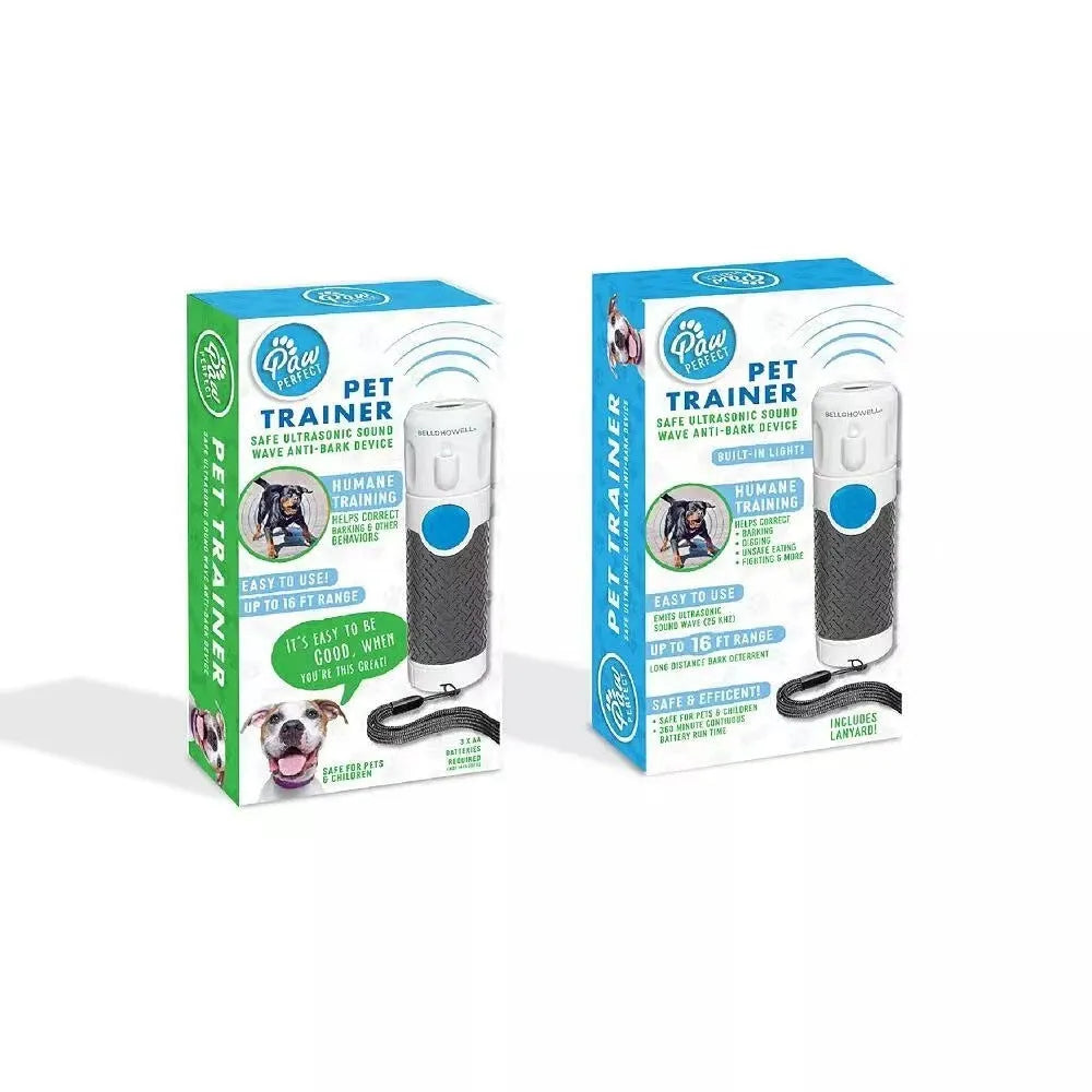 White ABS plastic handheld ultrasonic dog bark trainer device