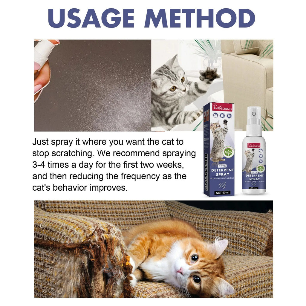 50ml boxed bottle of expelling spray for deterring dog and cat scratching on furniture