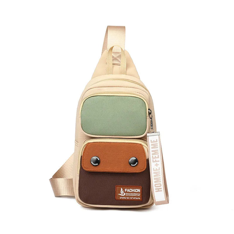 Outdoor nylon crossbody shoulder bag in three colour options with contrast detailing