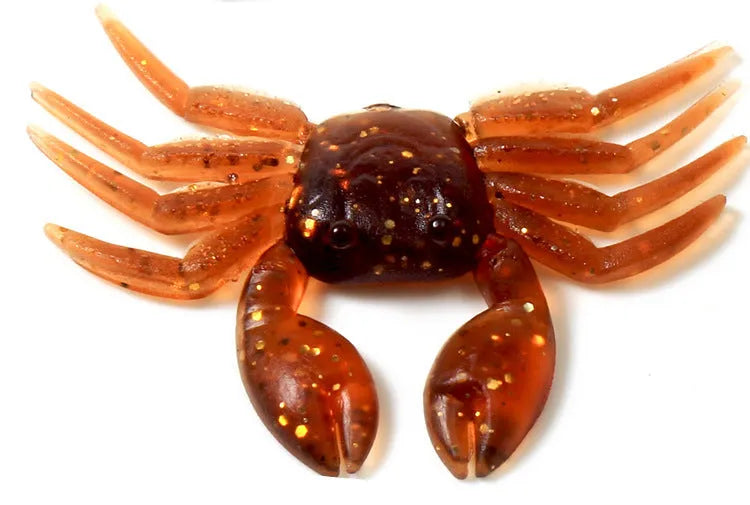 8 cm PVC software little crab fishing lure in brown and red colour options