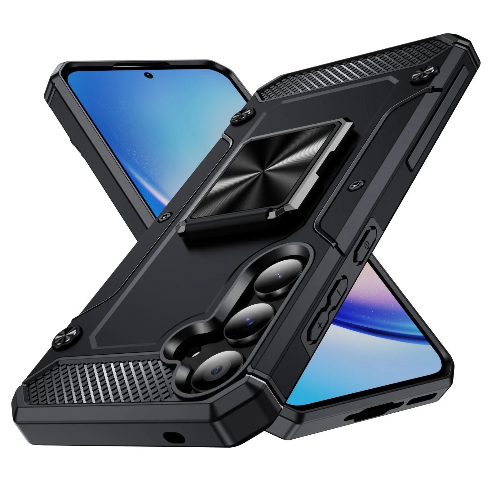 Anti drop magnetic rotating wristband phone case for Samsung A05S A15 A24 A25 A35 A55 in black
