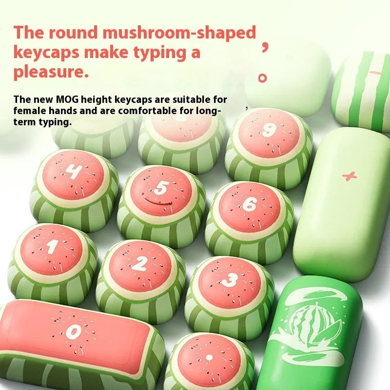 138-piece watermelon theme PBT keycaps with five-sided sublimation printing for mechanical keyboards