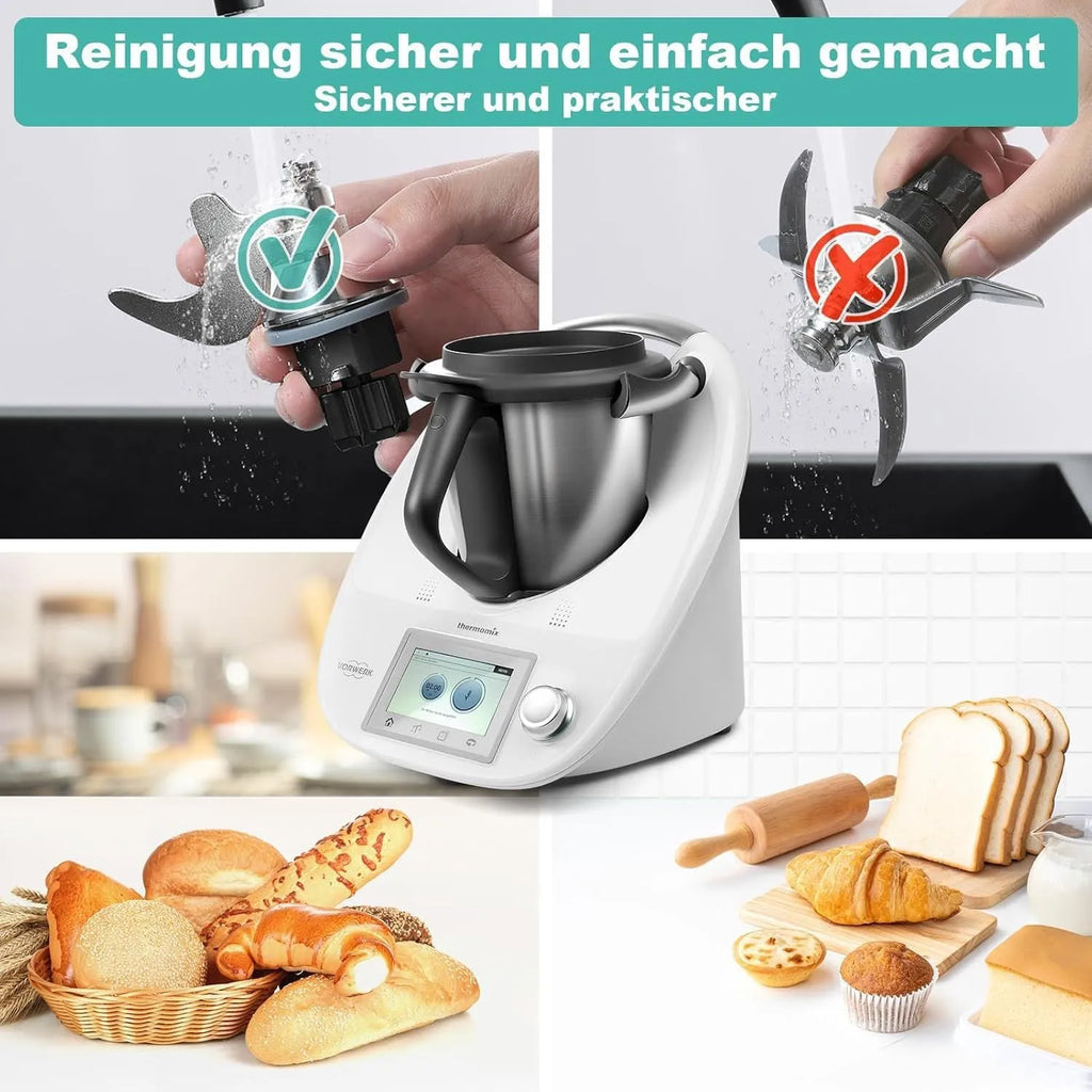 Thermomix TM6 and TM5 ceramic dough knife replacement with stainless steel shaft
