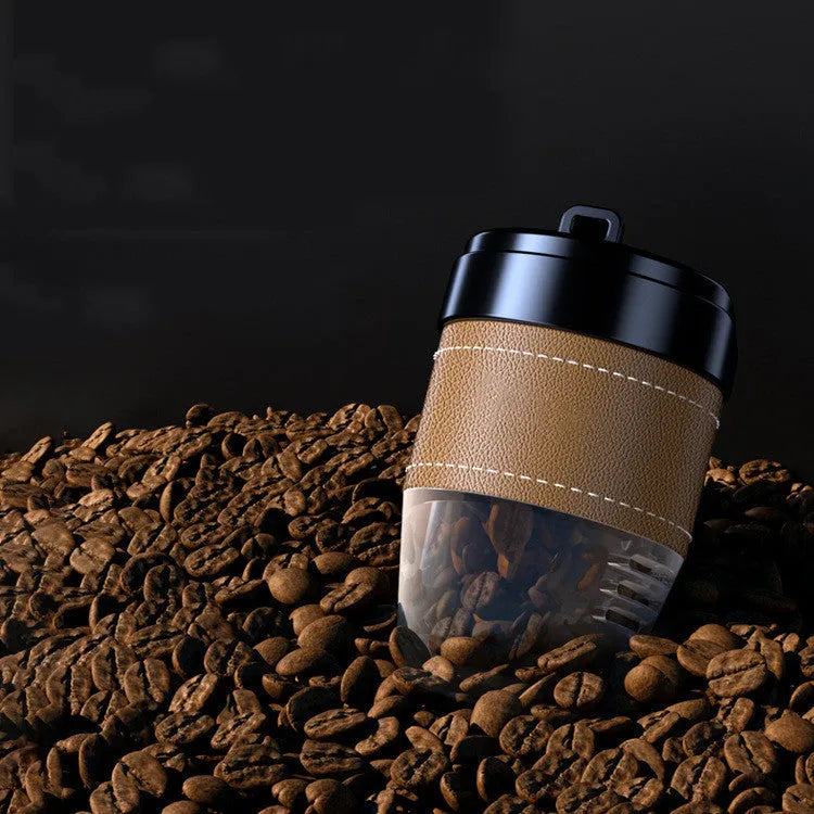 Solid coffee cup shaped car air freshener in black, brown, white, orange or green colour options.