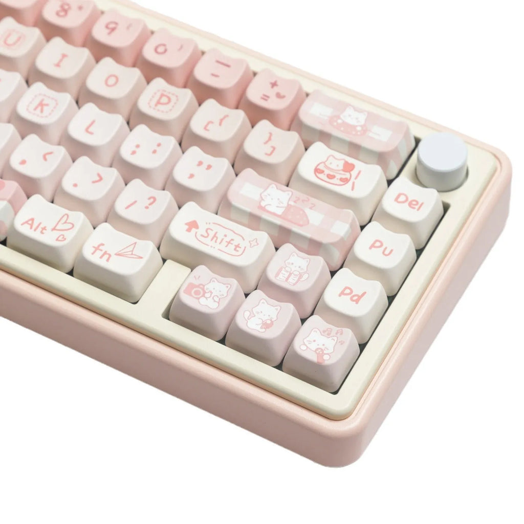 Full set of PBT sublimation keycaps for mechanical keyboard showing 26mm key size