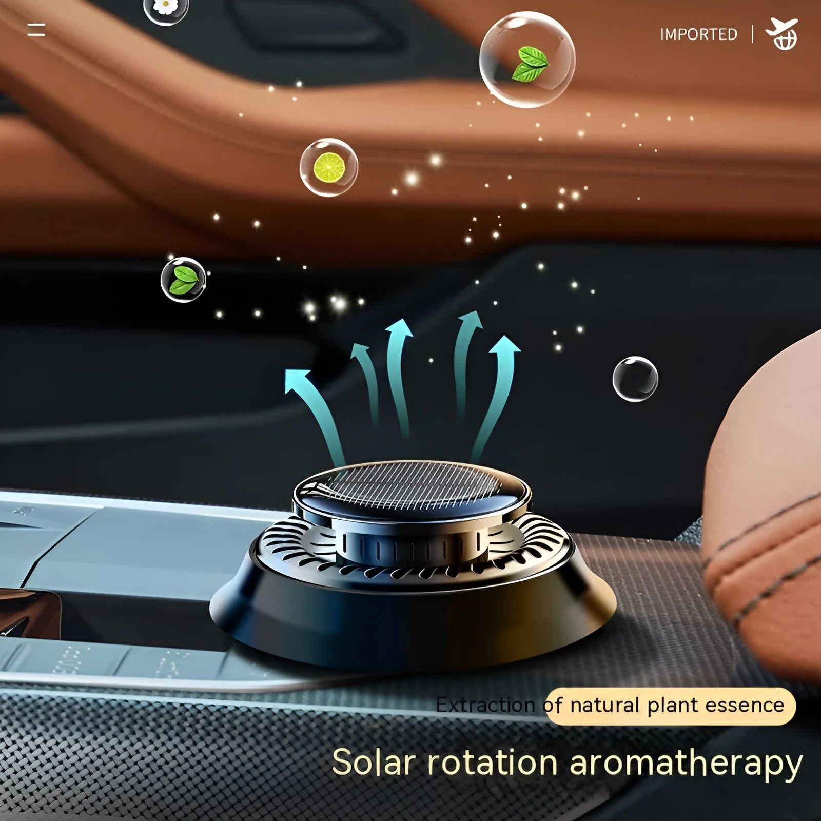 Solar electromagnetic de-icing vehicle aromatherapy decoration plastic car accessory