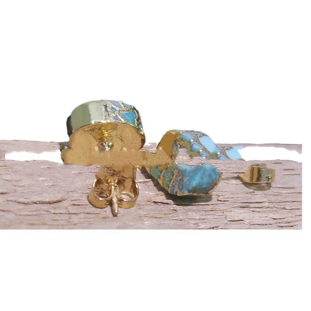 Handmade natural stone bohemian stud earrings irregular shape ER1031 colour