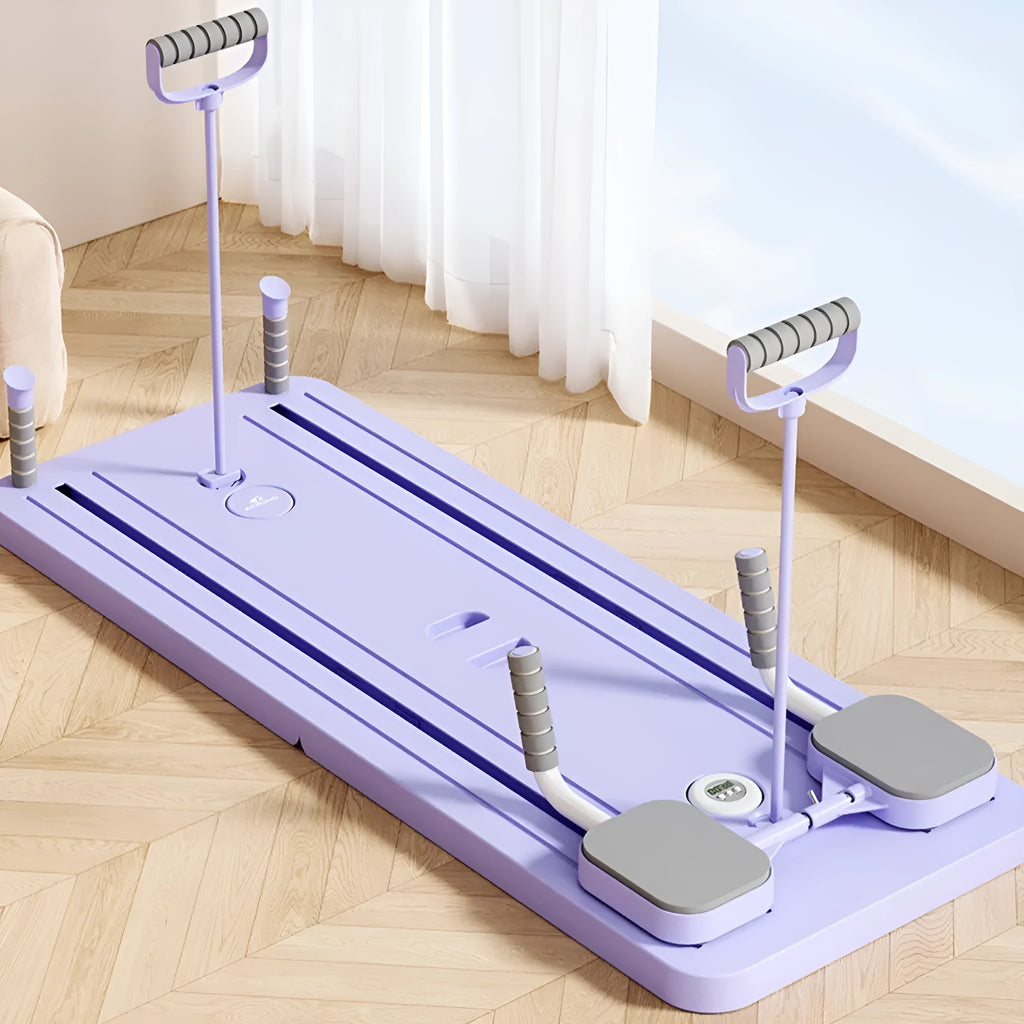 Purple automatic rebound abdominal wheel fitness board for multi-station home workouts