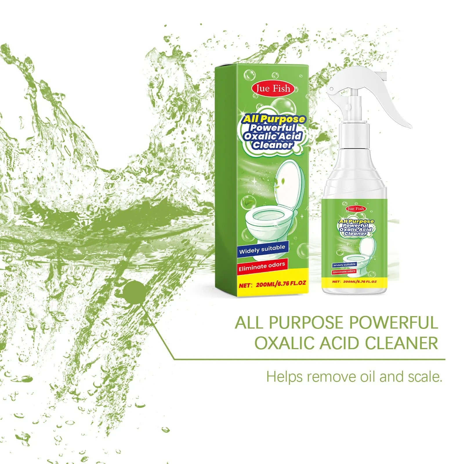 200ml kitchen grease cleaning spray bottle with measurement showing 5.5cm diameter