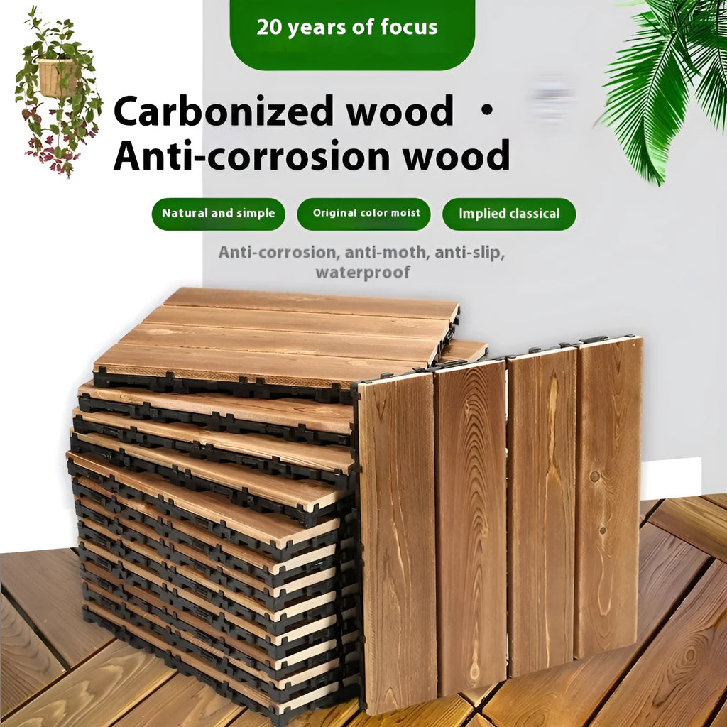 30x30cm camphor pine floor tiles with thickened construction for indoor outdoor balcony use