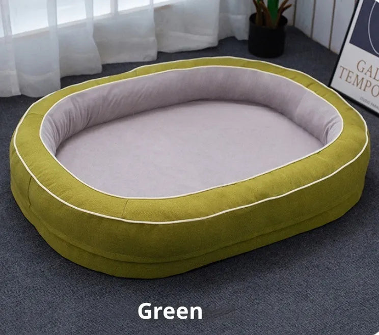 Four Seasons Universal oval pet bed in brown with removable cloth cover for dogs, large size