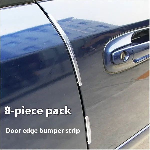 White plastic car door edge anti-collision strip set for vehicle door protection