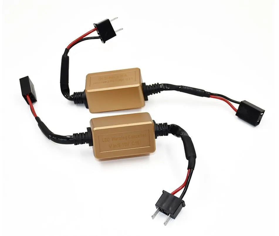 Black alloy Canbus decoder for H4 H7 H11 LED car headlights to eliminate flicker and error codes