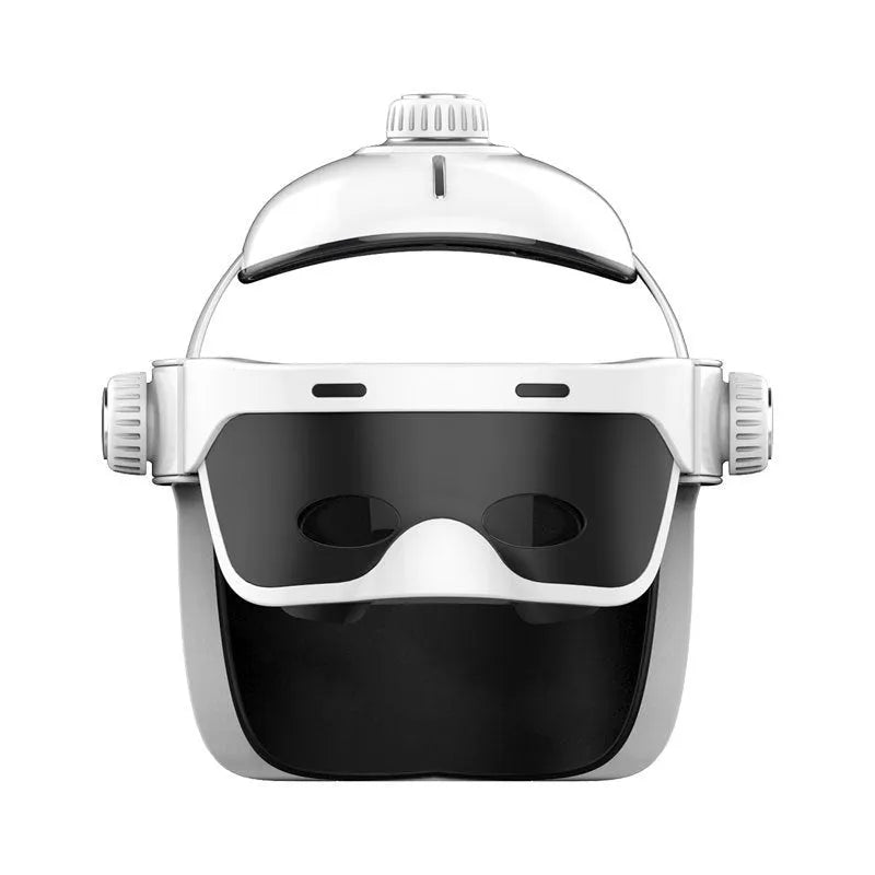 Electric eye massager in white and black with LCD remote controller and USB charging cable