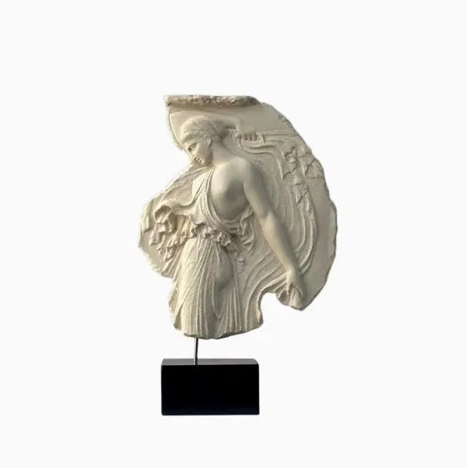 35cm tall Italian-style wine goddess resin sculpture ornament on display.