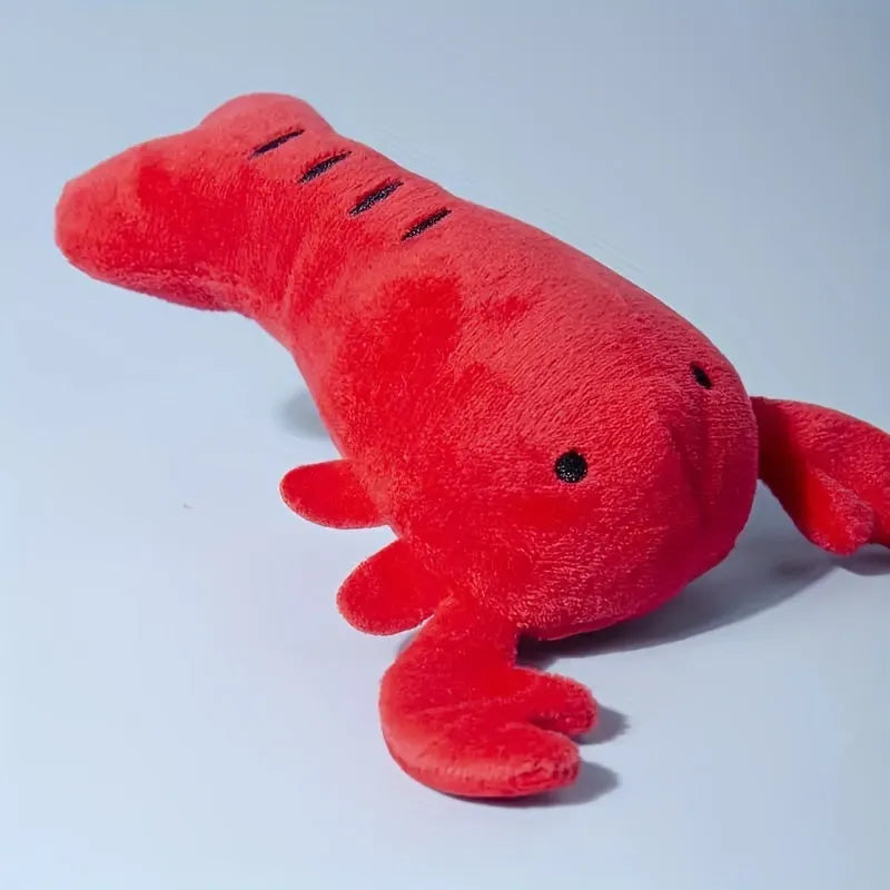 Red lobster plush dog toy with squeaker for small and medium breeds