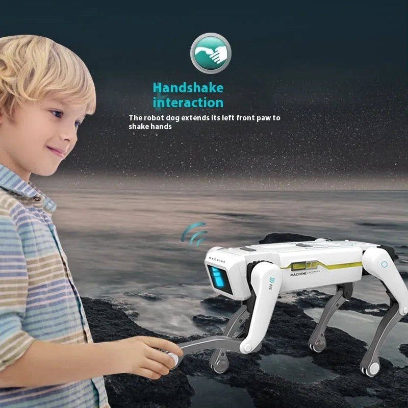 Simulation intelligence robot dog in plastic with voice dialogue and remote control, three colour options