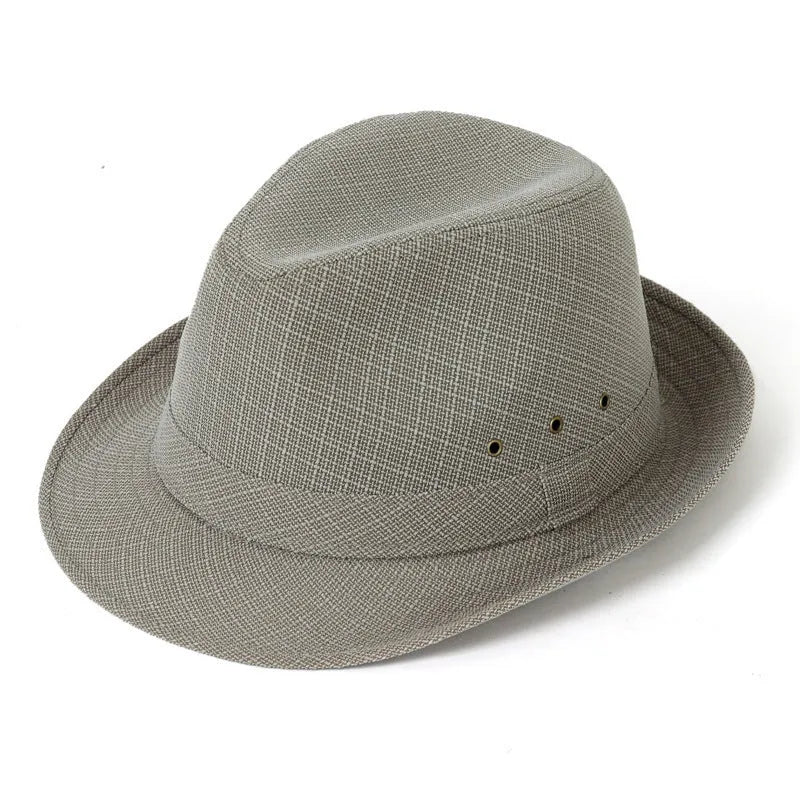 Thickened suit material fedora hat for men shown in available colours and sizes.