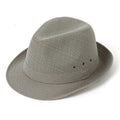 Thickened suit material fedora hat for men shown in available colours and sizes.