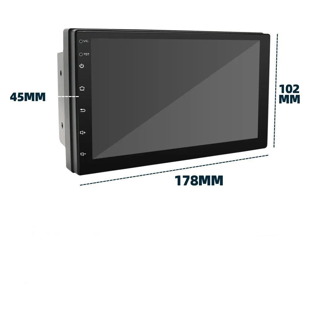 Black universal CarPlay GPS navigation radio with 7-inch screen for manual transmission vehicles
