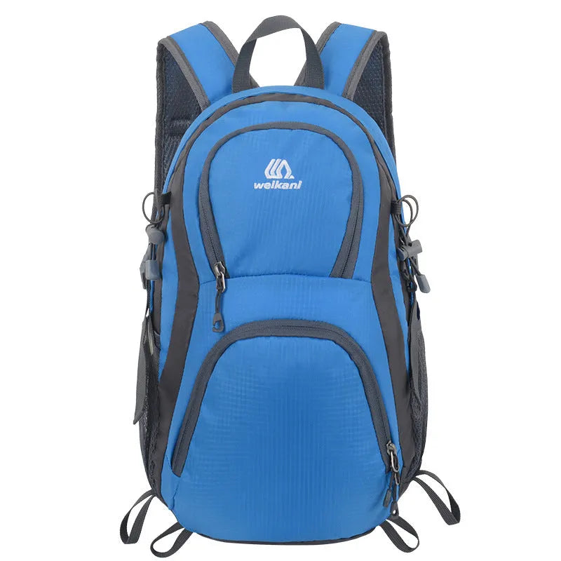 20 litre hiking backpack in Oxford cloth with air pillow belt, shown in multiple colour options.
