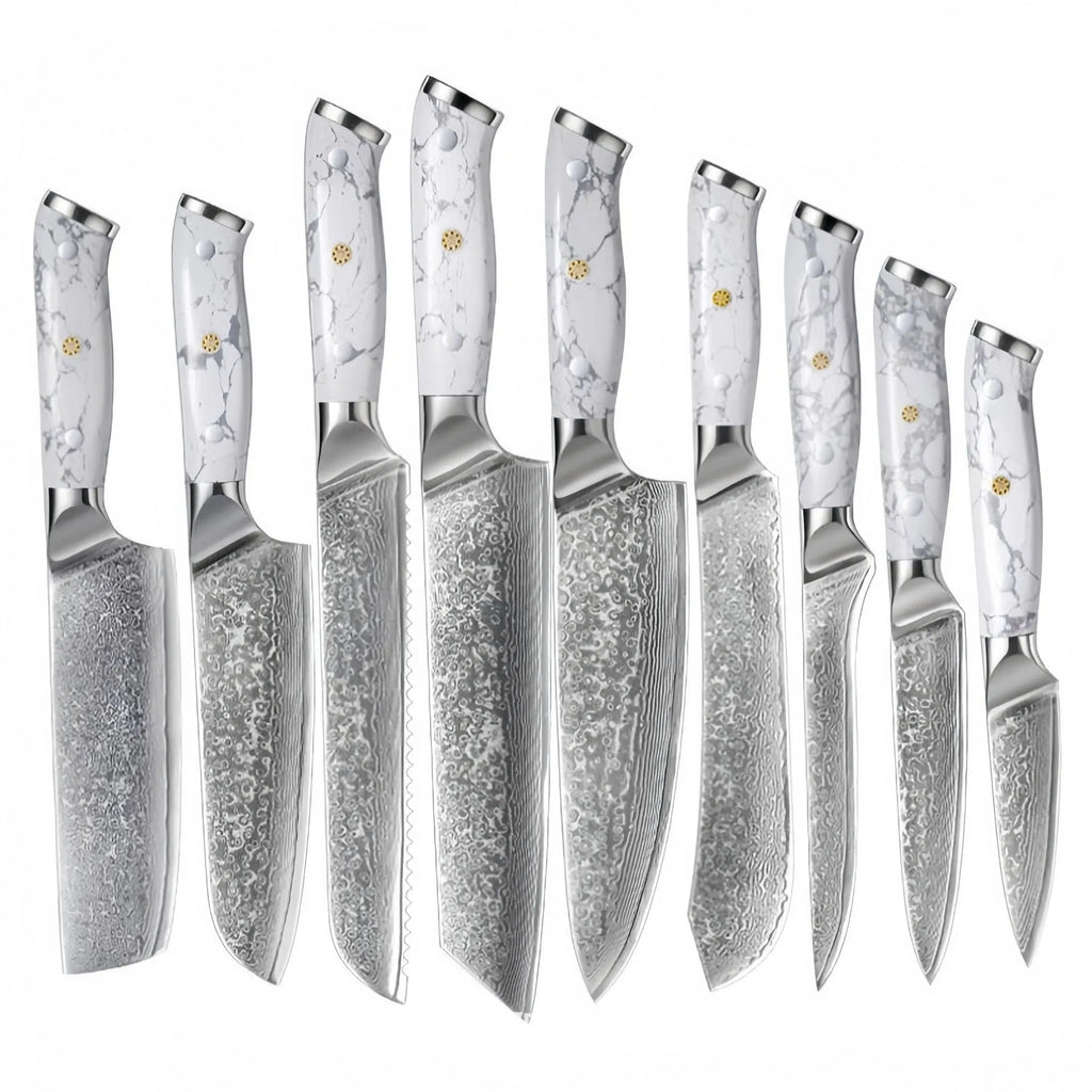 Damascus pattern VG10 steel combined chef knife with 21cm blade and 11cm handle