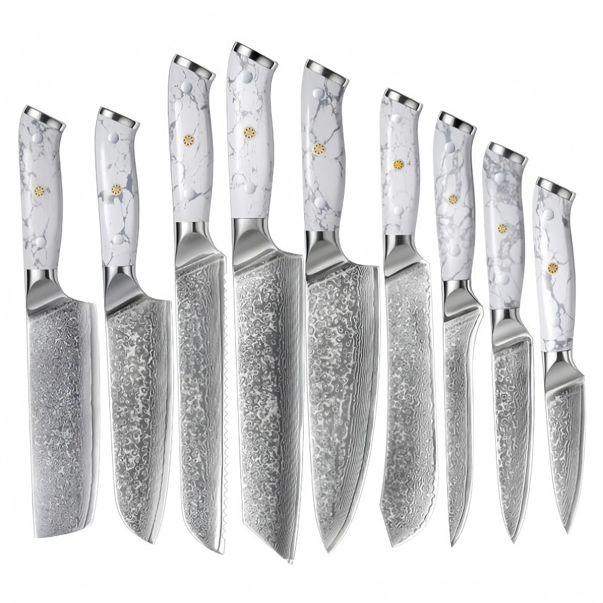 Damascus pattern VG10 steel combined chef knife with 21cm blade and 11cm handle