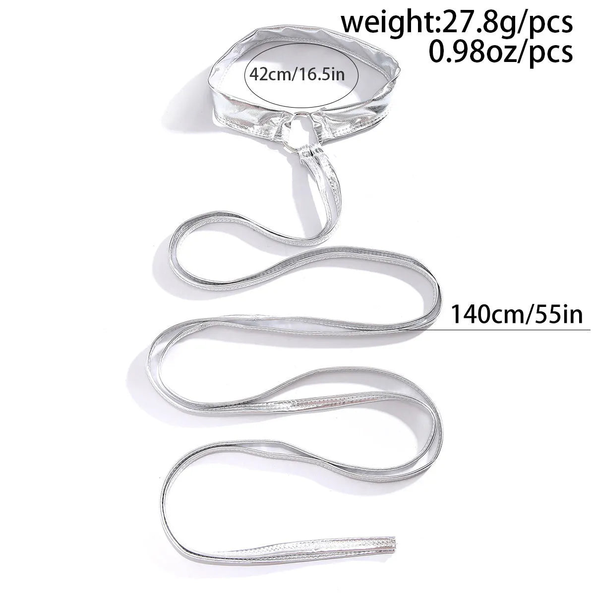 Silver alloy cross thigh chain jewellery with lace-up fastening and geometric links