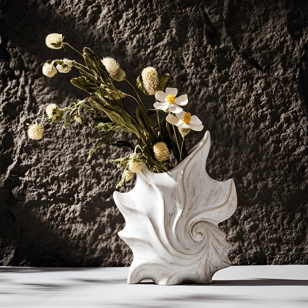 French art ceramic vase with coloured glaze retro finish on a table