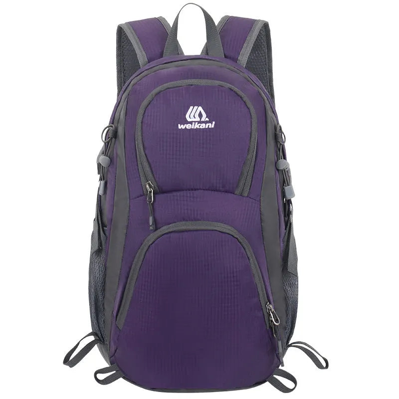 20 litre hiking backpack in Oxford cloth with air pillow belt, shown in multiple colour options.